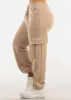 High Waist Cargo Sweatpants Beige sold by Moda