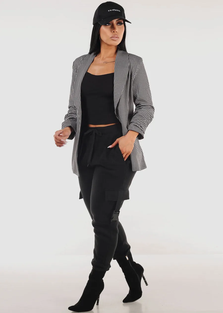 High Waist Fleece Joggers w Buckle Pockets Black sold by Moda product image thumbnail 2