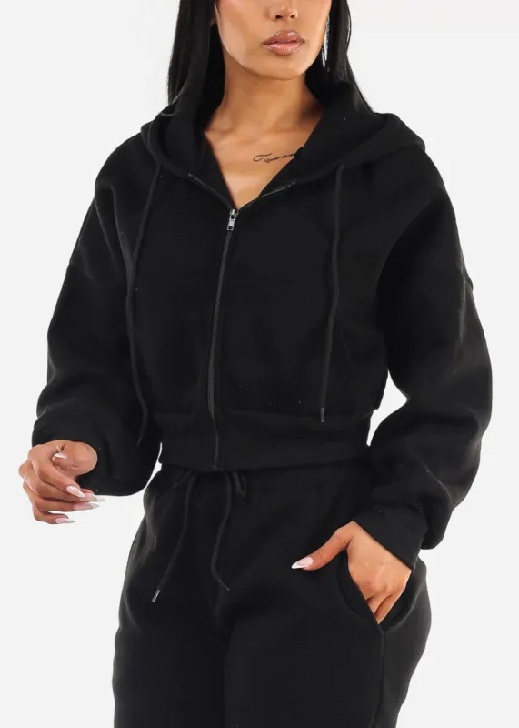 Black Fleece Zip Up Hoody sold by Moda