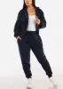 Navy Fleece Drawstring Joggers w Pockets sold by Moda