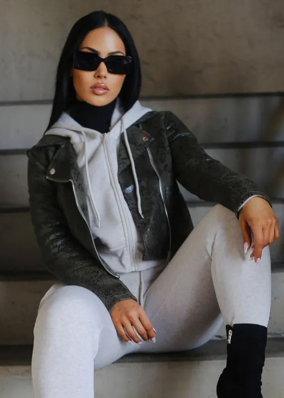 Oatmeal Fleece Zip Up Hoody sold by Moda