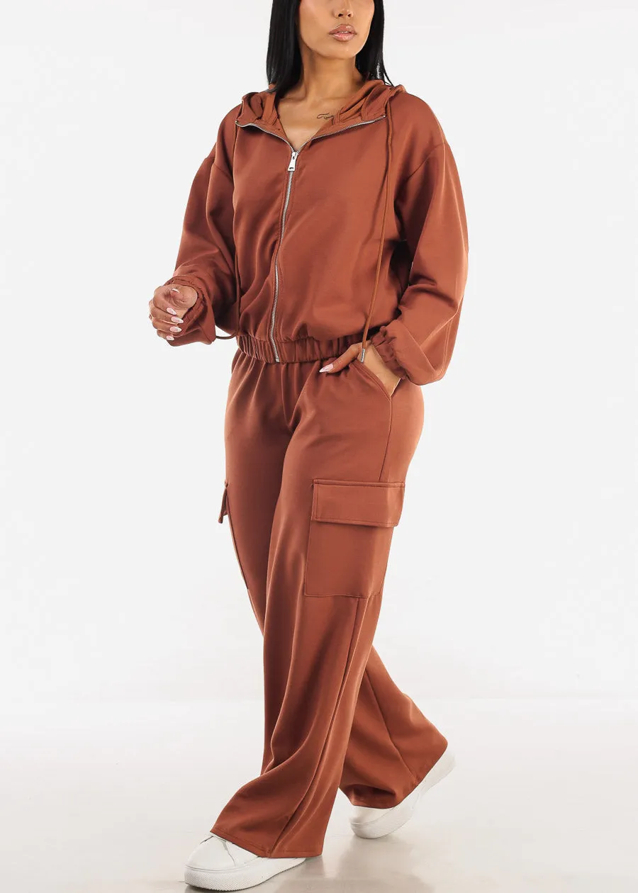 Zip Up Brown Hoody w Pockets sold by Moda product image thumbnail 2