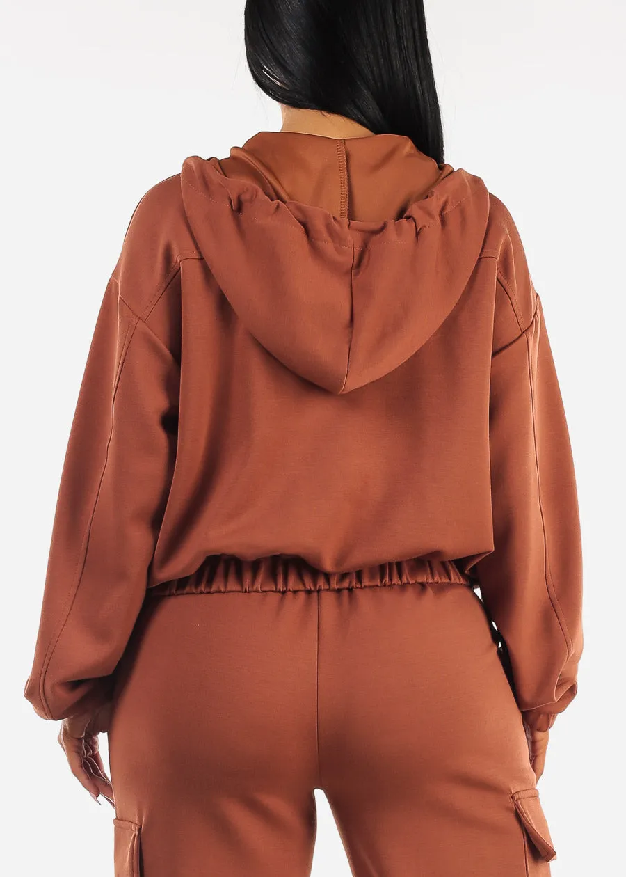 Zip Up Brown Hoody w Pockets sold by Moda product image thumbnail 4