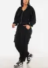 Zip Up Cropped Fleece Hoody Black sold by Moda