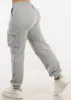 High Waist Fleece Cargo Sweatpants Grey sold by Moda