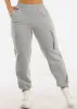 High Waist Fleece Cargo Sweatpants Grey sold by Moda