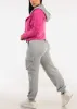 High Waist Fleece Cargo Sweatpants Grey sold by Moda