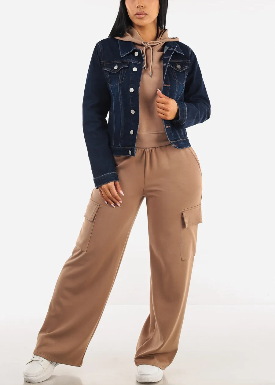 Super High Waist Wide Leg Cargo Pants Light Brown sold by Moda product image thumbnail 2