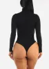 Turtleneck Long Sleeve Sweater Bodysuit Black sold by Moda