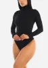 Turtleneck Long Sleeve Sweater Bodysuit Black sold by Moda