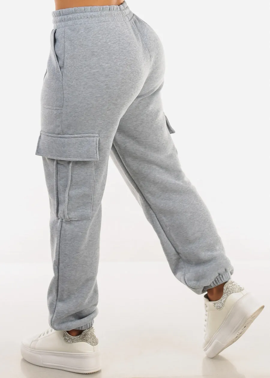 High Waist Cargo Sweatpants Grey sold by Moda product image thumbnail 4