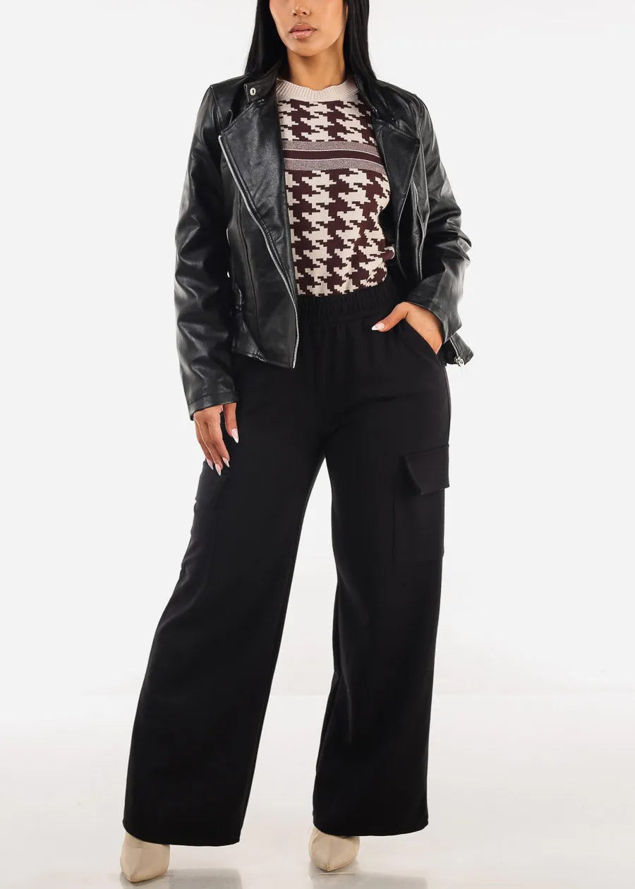 Super High Waist Wide Leg Cargo Pants Black sold by Moda product image thumbnail 2