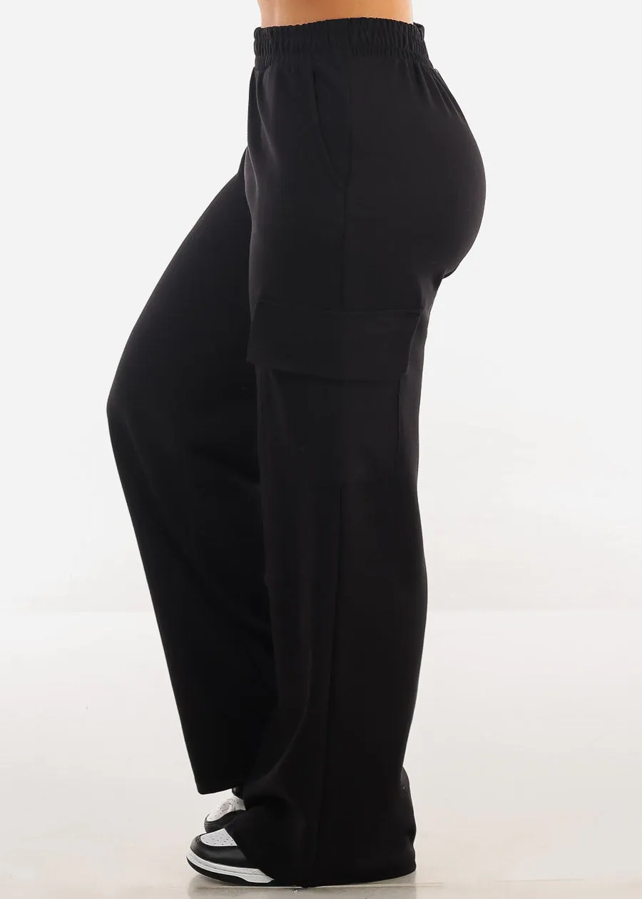 Super High Waist Wide Leg Cargo Pants Black sold by Moda product image thumbnail 3