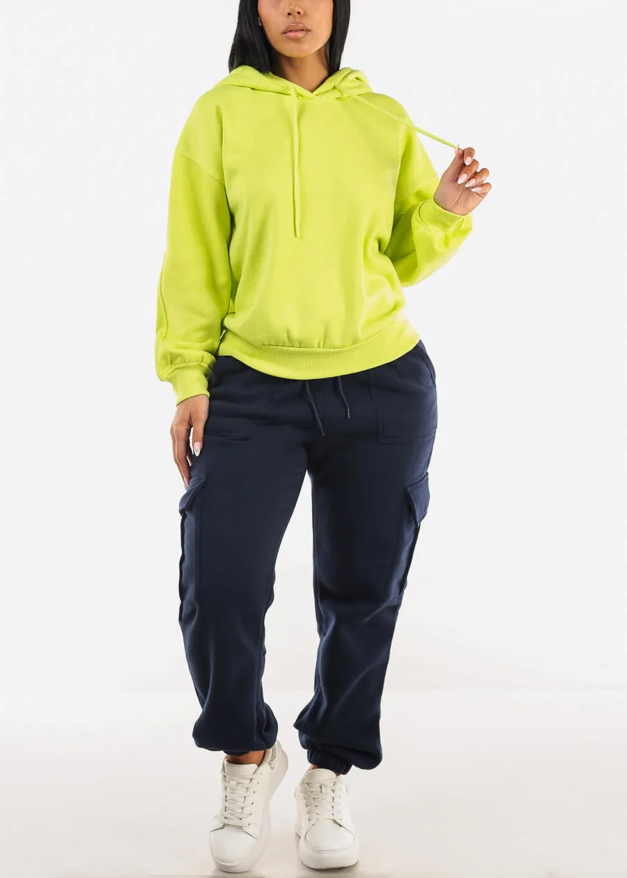 Long Sleeve Relaxed Fit Fleece Pullover Hoodie Neon Green sold by Moda product image thumbnail 2