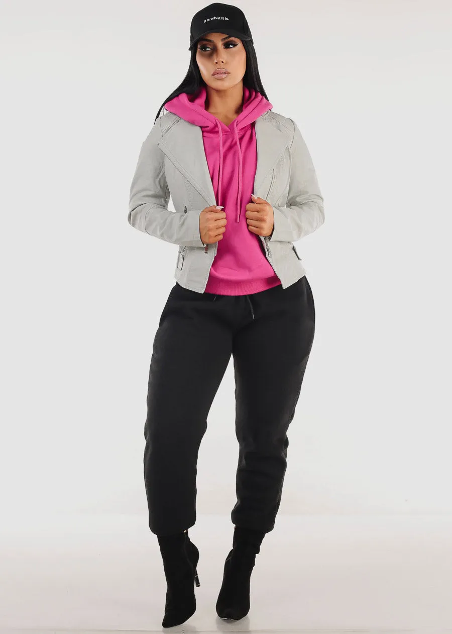 Long Sleeve Relaxed Fit Fleece Pullover Hoodie Magenta sold by Moda product image thumbnail 5