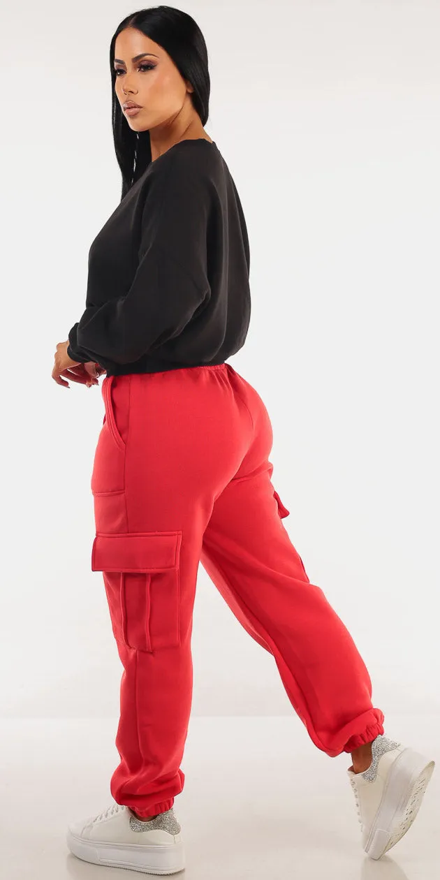 Crewneck Fleece Cargo Sweatpants Look sold by Moda product image thumbnail 2