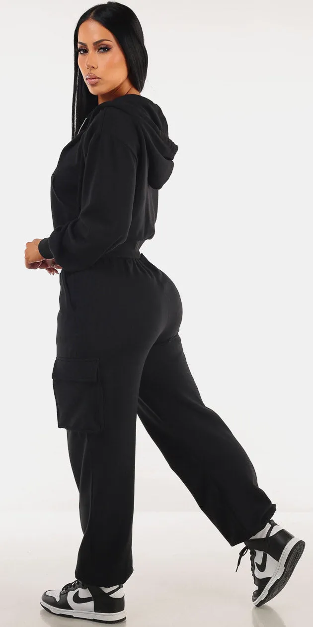 Black Fleece Cargo Sweatpants Set sold by Moda product image thumbnail 2