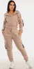 Beige Fleece Cargo Joggers Outfit sold by Moda