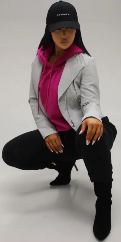 Pleather Pink Joggers Trio made by Moda