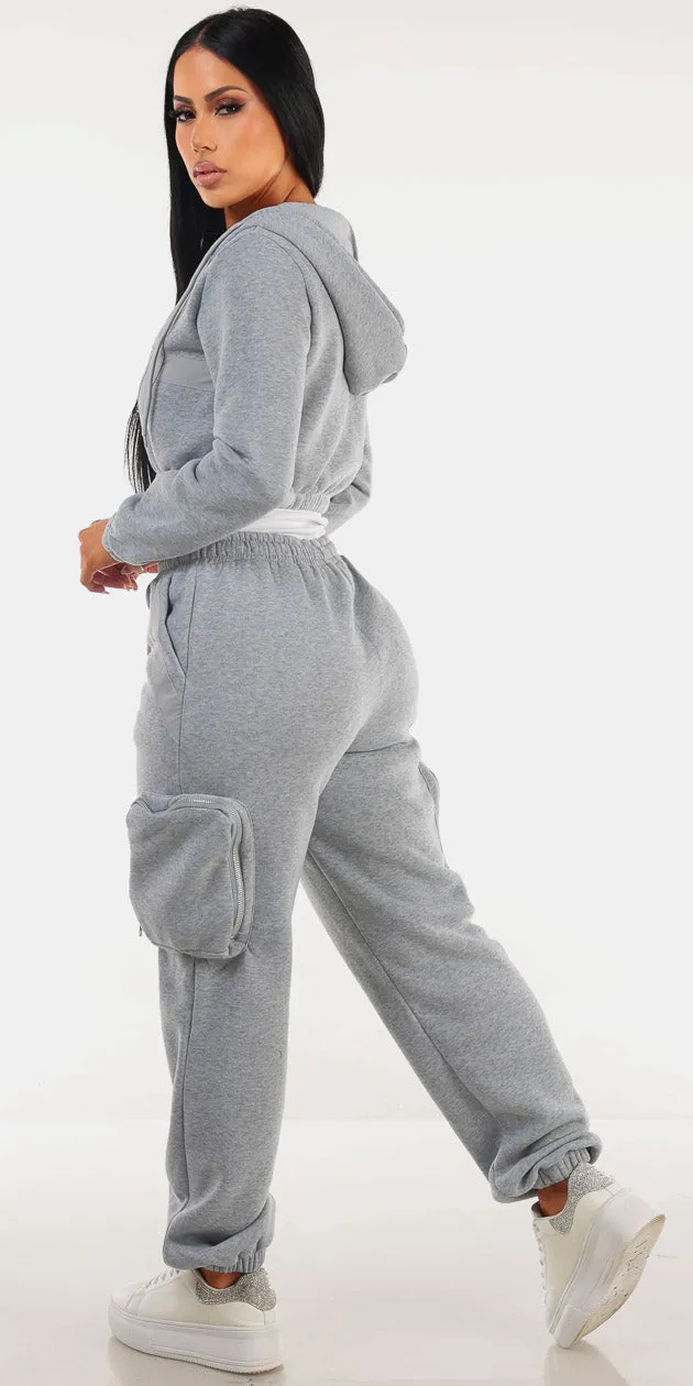 Zip Up Cargo Sweatpants Trio sold by Moda product image thumbnail 2