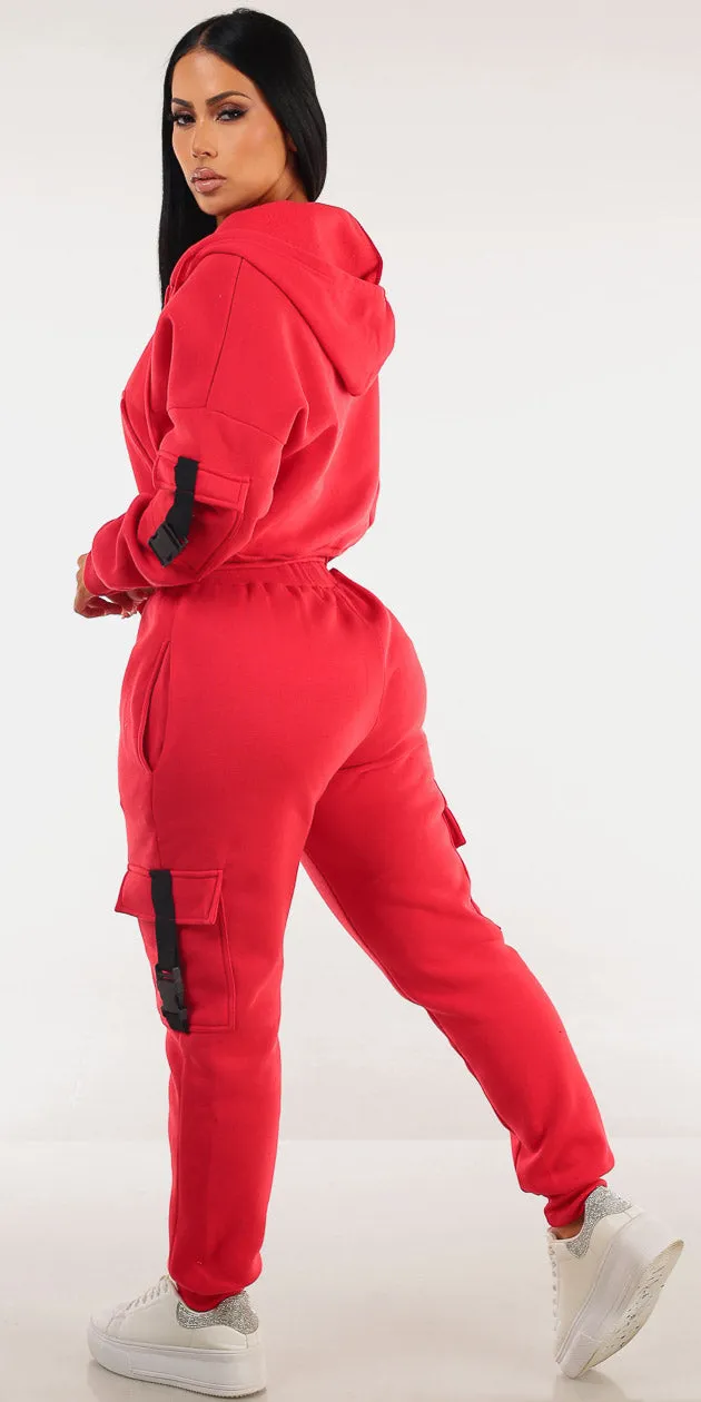Red Fleece Cargo Joggers Combo sold by Moda product image thumbnail 2