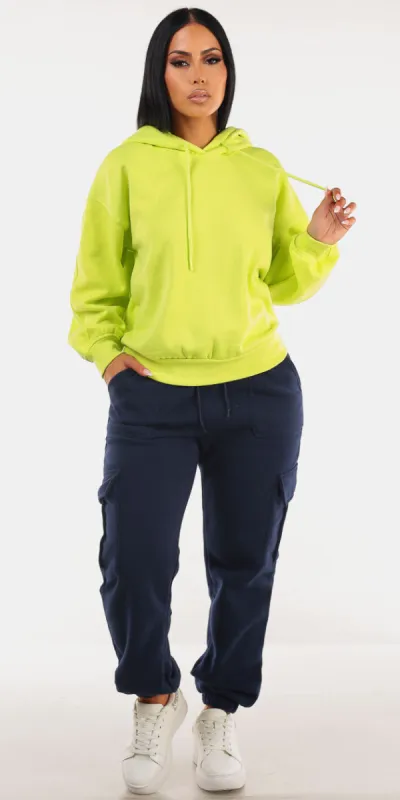 Fleece Hoodie Cargo Sweatpants Outfit sold by Moda