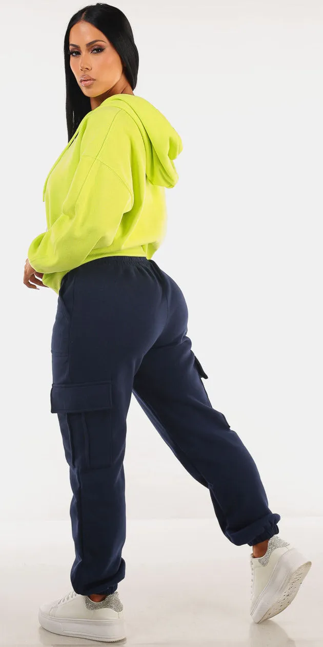 Fleece Hoodie Cargo Sweatpants Outfit sold by Moda product image thumbnail 2