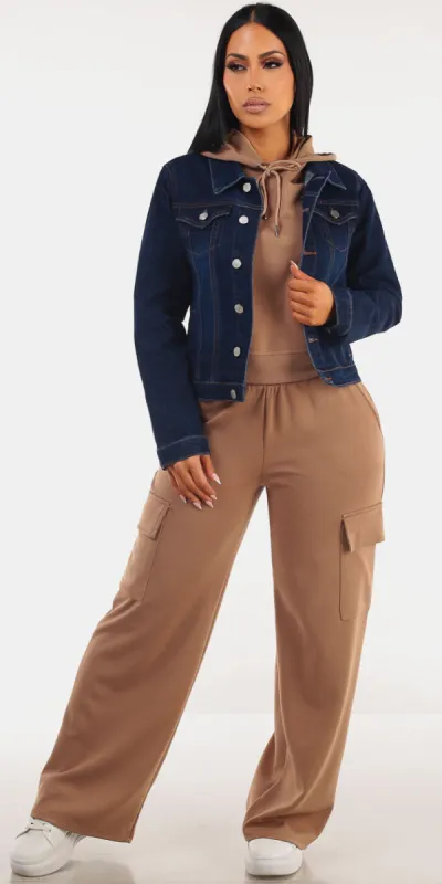 Denim Hoody Cargo Pants Trio sold by Moda