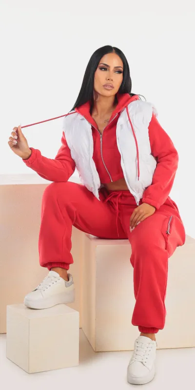 Puffer Red Sweatpants Trio sold by Moda