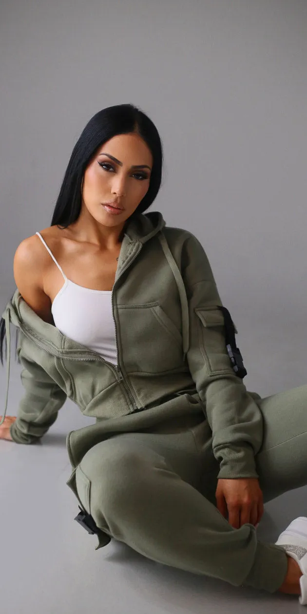 Olive Fleece Jogger Combo sold by Moda