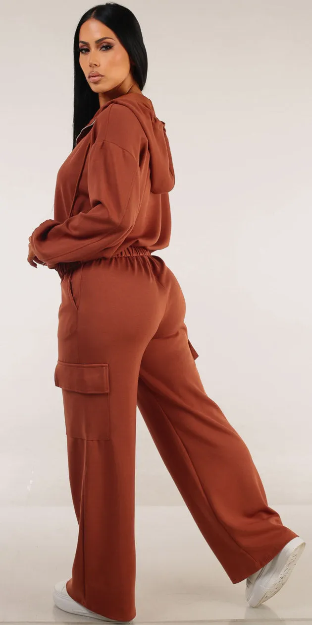 Brown Hoody Cargo Pants Set sold by Moda product image thumbnail 2