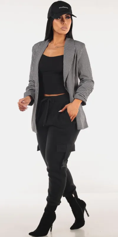 Printed Black Cargo Joggers Trio sold by Moda