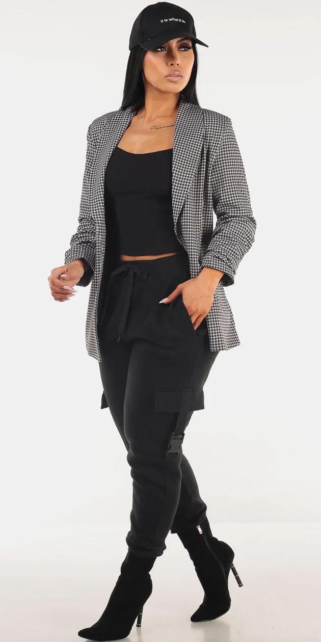 Printed Black Cargo Joggers Trio sold by Moda