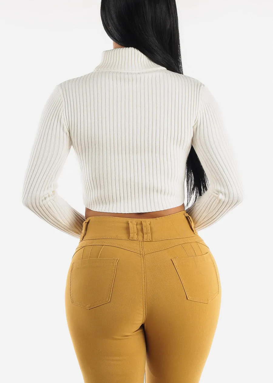 White Turtleneck Cropped Sweater sold by Moda product image thumbnail 5