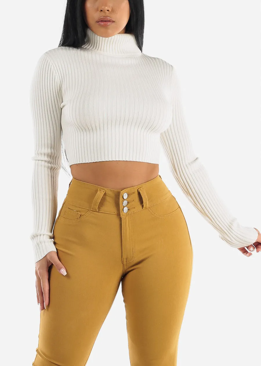 White Turtleneck Cropped Sweater sold by Moda product image thumbnail 3