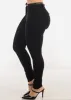 Black Belted Mid Rise Dressy Ankle Pants sold by Moda