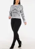 Printed Crewneck Knit Sweater Light Blue sold by Moda