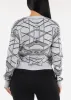 Printed Crewneck Knit Sweater Light Blue sold by Moda