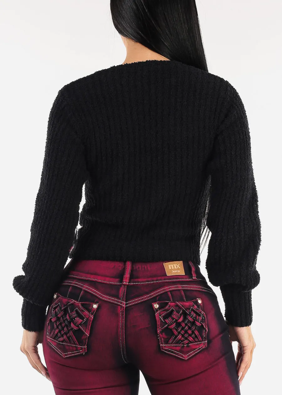 Long Sleeve Crewneck Plush Sweater Navy sold by Moda product image thumbnail 4