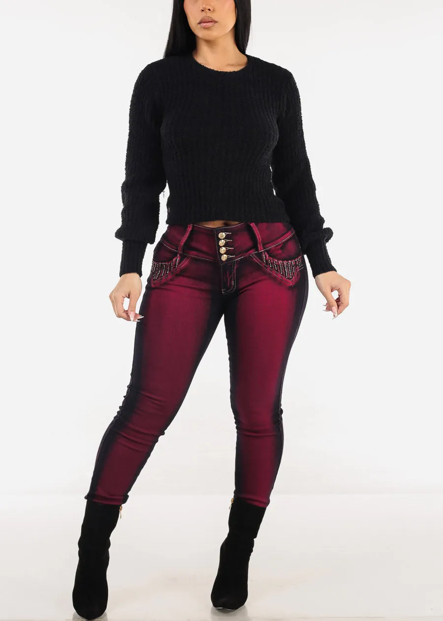 Long Sleeve Crewneck Plush Sweater Navy sold by Moda product image thumbnail 2