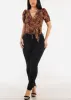 Short Puff Sleeve Surplice Blouse Animal Print sold by Moda