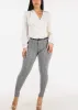 Ruched Surplice Long Sleeve Blouse Ivory sold by Moda