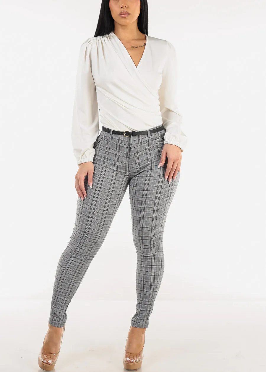 Ruched Surplice Long Sleeve Blouse Ivory sold by Moda product image thumbnail 2