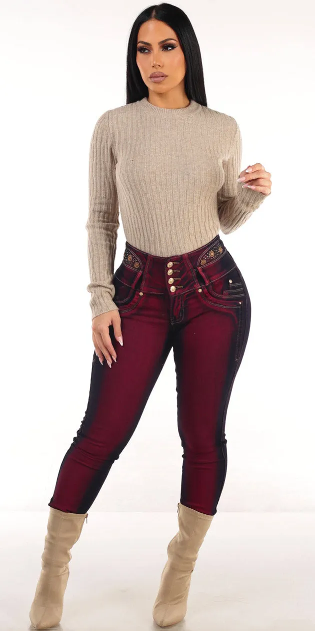 Khaki Butt Lift Skinnies Outfit sold by Moda