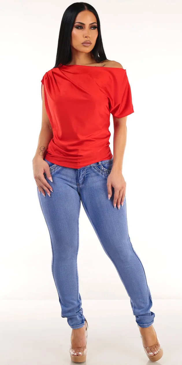 Red Butt Lift Skinnies Look sold by Moda