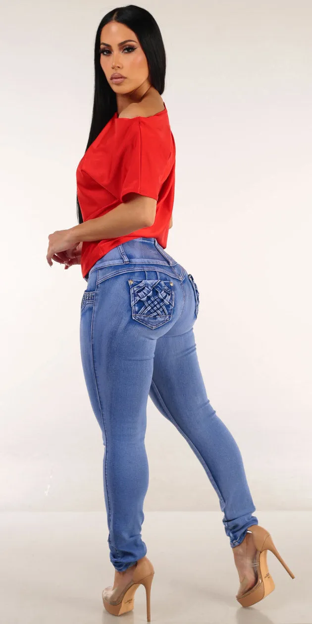 Red Butt Lift Skinnies Look sold by Moda product image thumbnail 2