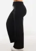 High Waist Wide Leg Fleece Sweatpants Black sold by Moda
