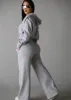 High Waist Wide Leg Fleece Sweatpants Grey sold by Moda