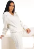 White Half Zip Up Fleece Sweatshirt sold by Moda