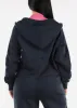 Zip Up Fleece Hoodie Navy w Thumbholes sold by Moda
